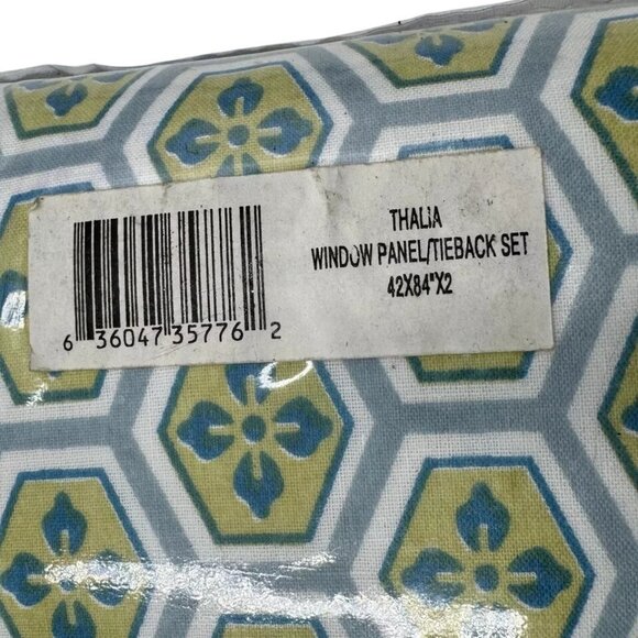 Barefoot Bungalow Thalia Multicolor Geometric Window Curtain Panel Tieback Set - Picture 6 of 7